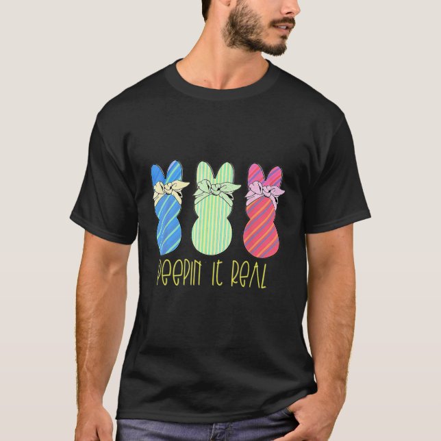 Camiseta Peepin It Real Felz pascoa Bunny Egg Hunt (Frente)