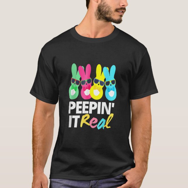 Camiseta Peepin It Real Felz pascoa Bunny Egg Hunt 1 (Frente)