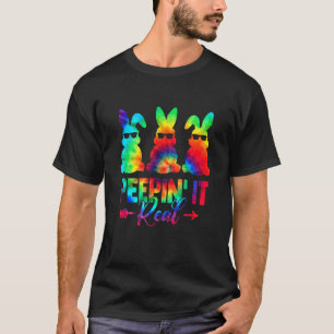 Camiseta Peepin It Real Tie Dye Felz pascoa Bunny Egg Hunt
