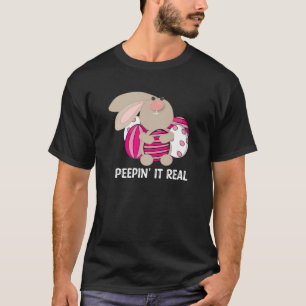 Camiseta "Peepin'It Real Easter Bunnies Bunny Páscoa Hunti