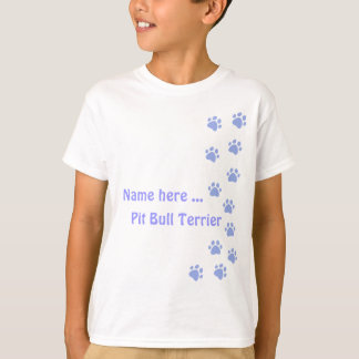 Camiseta Pegada azul claro - adicione seu nome ou raça de c