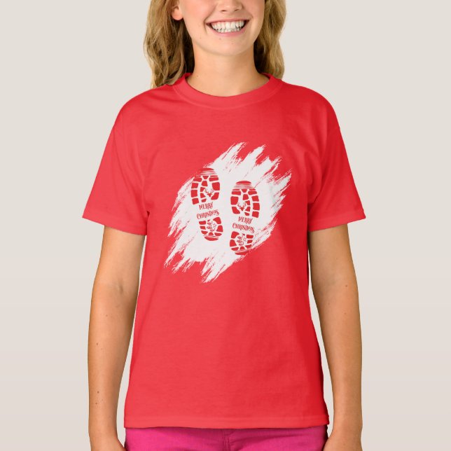 Camiseta Pegada de papais noeis (Frente)