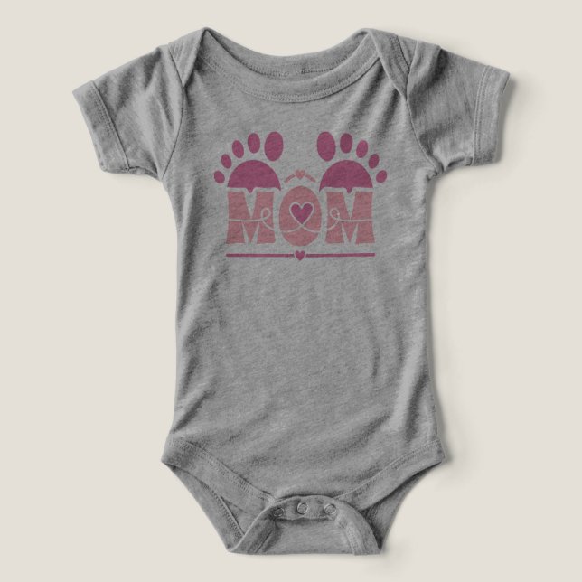 Camiseta Pegada do Coração da MÃE (Design frontal)