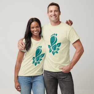 Camiseta Pegada Verde Folha Verde Amiga da Natureza Gráfica