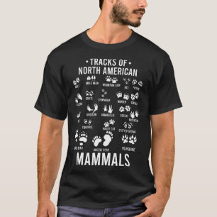 Camiseta Pegadas de Animais Silvestres de Mamíferos Norte-A
