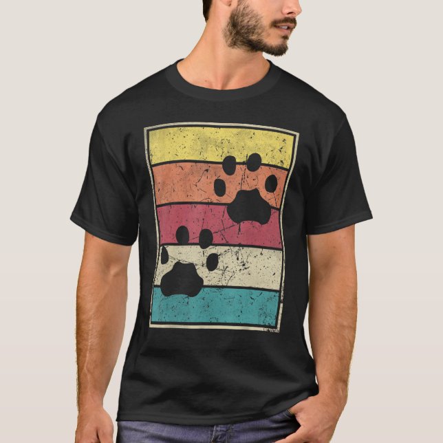 Camiseta Pegadas Leopard Retro Vintage Com Str Clássico (Frente)