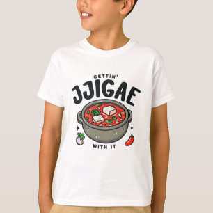 Camiseta Pegando Jjigae Com O Mosto Kimchi Coreano