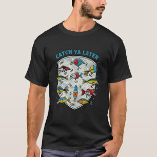 Camiseta Pegando Você Mais Tarde Camuflagem de Pesca Pescad