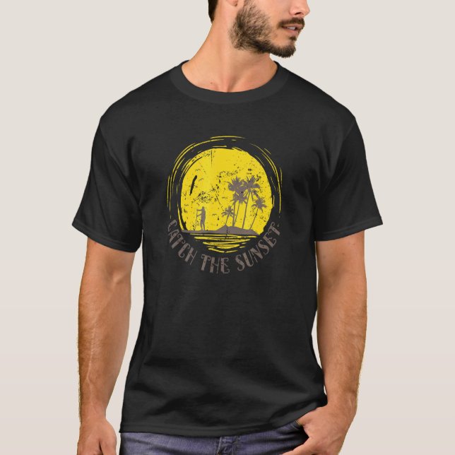 Camiseta Pegar o Pôr do Sol SUP Paddle de Pé (Frente)