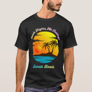Camiseta Pegar voos, não sentimentos - Praia do pôr do sol