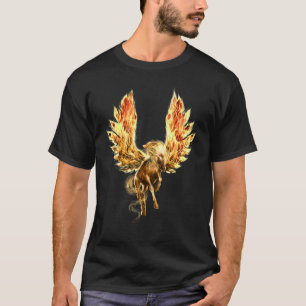 Camiseta Pégaso Cavalos Mitológicos Flamejantes Com Asas De