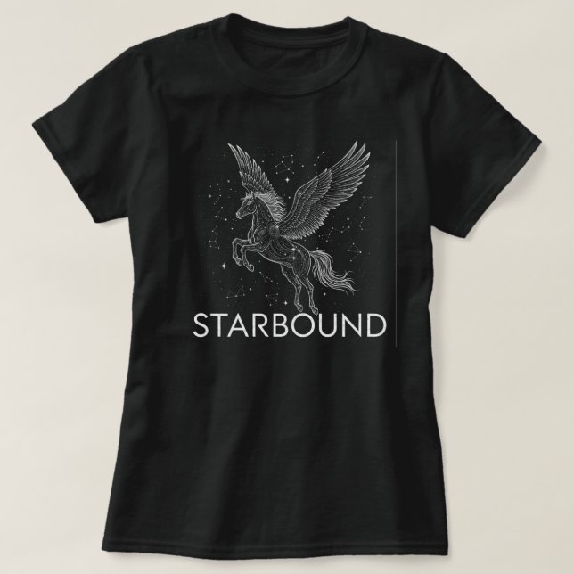Camiseta Pégaso Celestial Etéreo - "Starbound" Cósmico (Frente do Design)