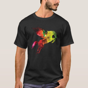 Camiseta Pegasus Cavalo Colorido Legal Cavalo Unicórnio Lov