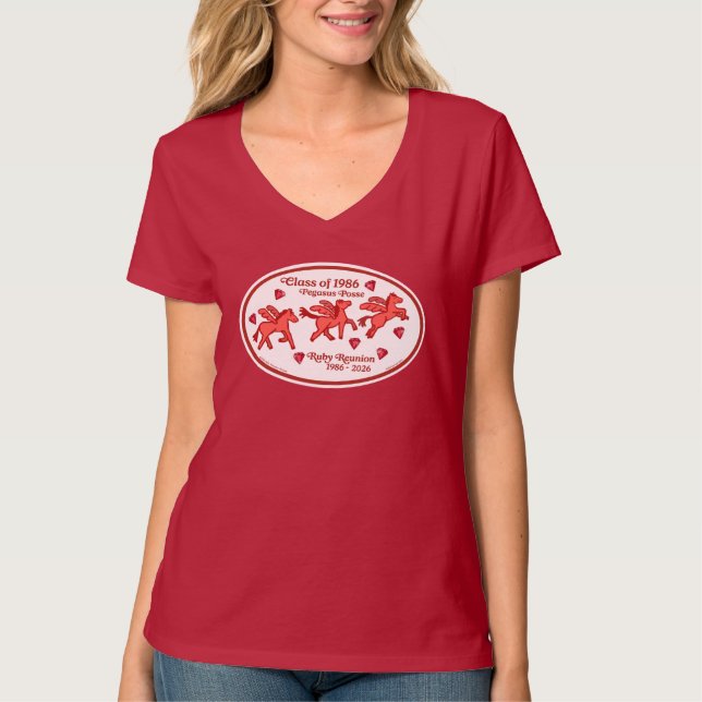 Camiseta Pegasus Posse Ruby Reunion V-Neck (Frente)