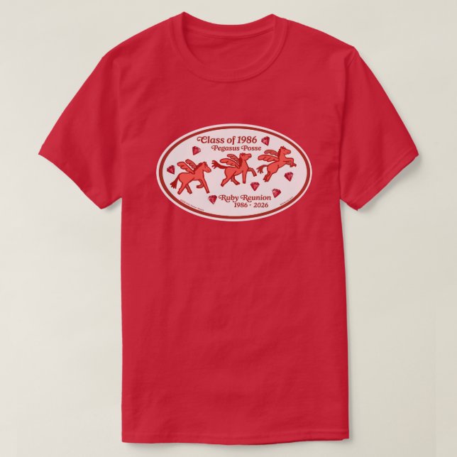 Camiseta Pegasus Posse Ruby Reunion (Vermelho Card (Frente do Design)