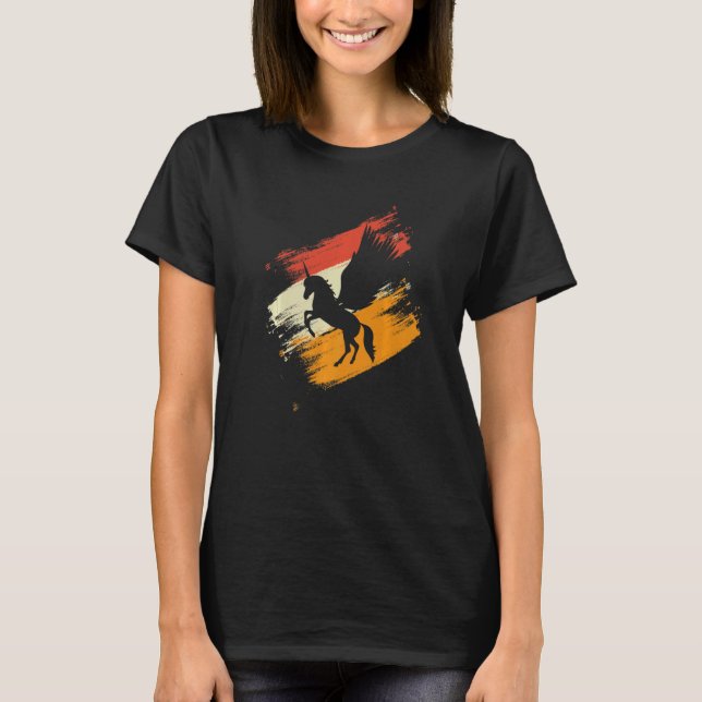 Camiseta Pegasus Unicórnios Cavalos Retro Pegasos Meninas C (Frente)