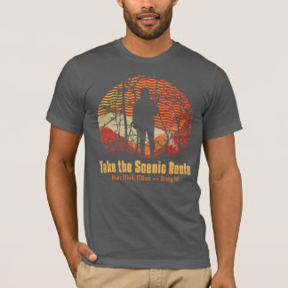 Camiseta Pegue a Rota Cênnica. Chuva, Lama, Miles... Traga!