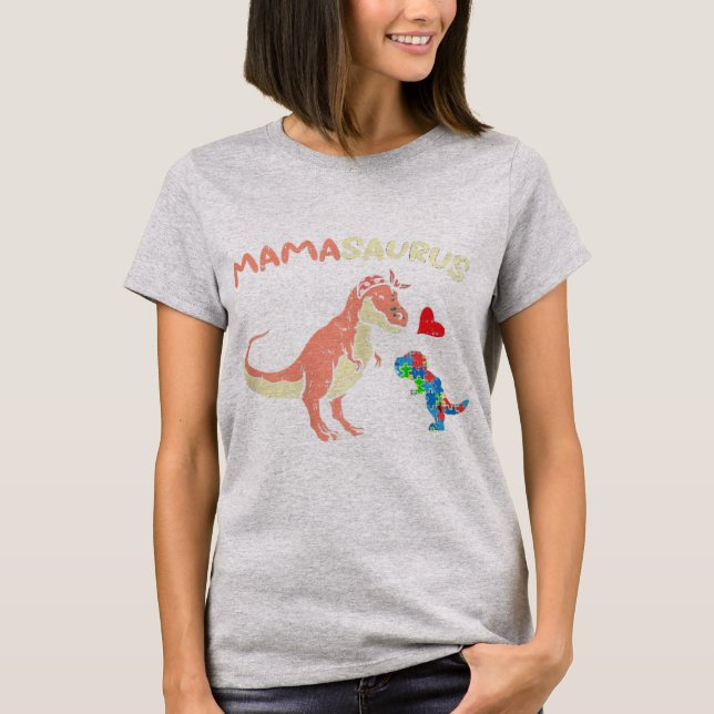 Camiseta Pegue esta fofa Quebra-cabeça do Mamasaurus Heart  (Frente)