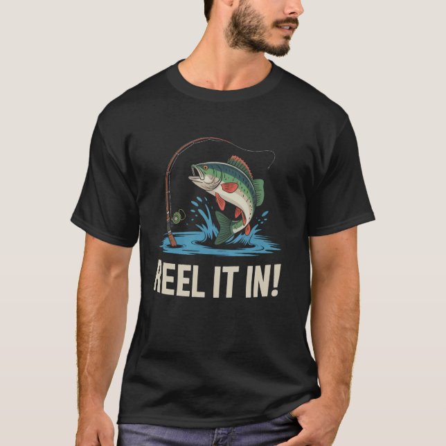 Camiseta Pegue-o Engraçado Pêche de Robalo (Frente)