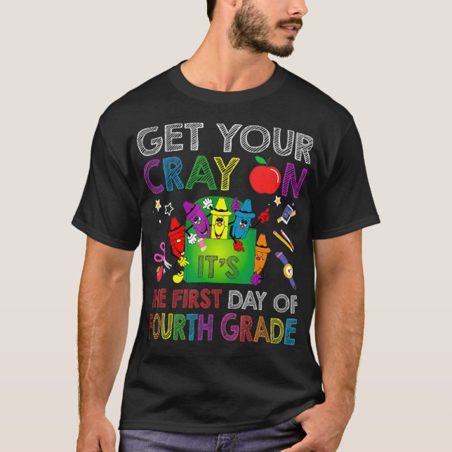 Camiseta Pegue Seu Crayon É O Primeiro Dia Do Quarto Cute (Frente)
