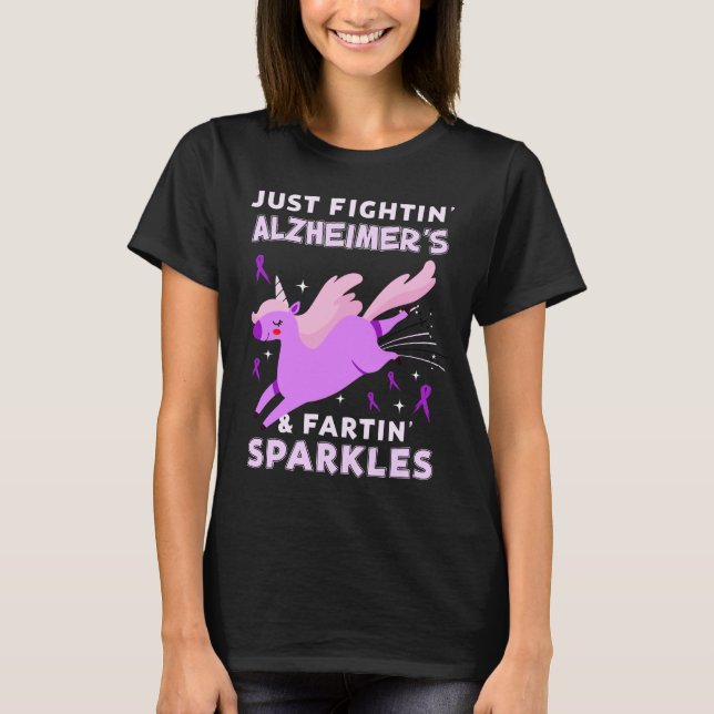 Camiseta peido unicórnio do cancer de apêndice de Alzheimer (Frente)