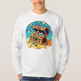Camiseta Peito de tesouro de pixel - Design de Loot de jogo