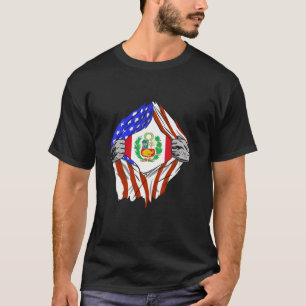 Camiseta Peito do Peru EUA Bandeira Peruana Orgulho Peruano