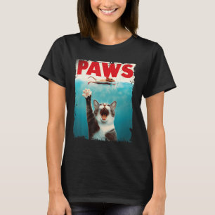 Camiseta Peitos de Gato de Gato Paródia Tubarão de Gato Per