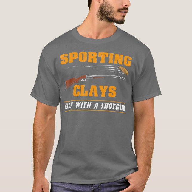Camiseta Peitos esportivos - Golfe Com Espingarda - Cinza (Frente)