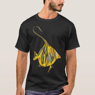 Camiseta Peixe amarelo oceano mar uma ilustração de aquarel