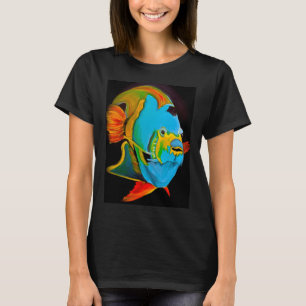 Camiseta Peixe Anjo Azul Abstrato