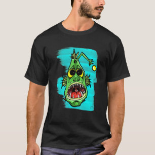 Camiseta Peixe-Anjo Procurando Lampada Para Pesca Marítima