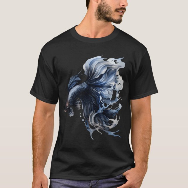Camiseta Peixe Aquarela Betta Splendens (Frente)