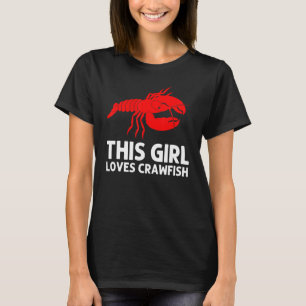 Camiseta Peixe-Aranha Para Raparigas Crayfish Comendo