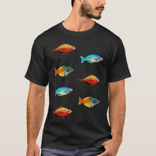 Camiseta Peixe Arco-Íris Design Fofo Para Amantes de Peixes