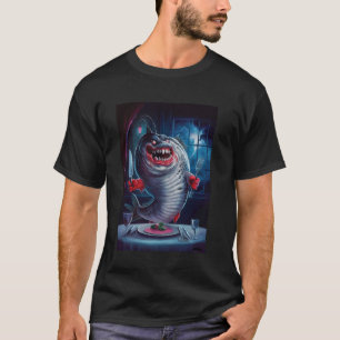 Camiseta Peixe Assustador de Halloween Sinistro Peixe Monst