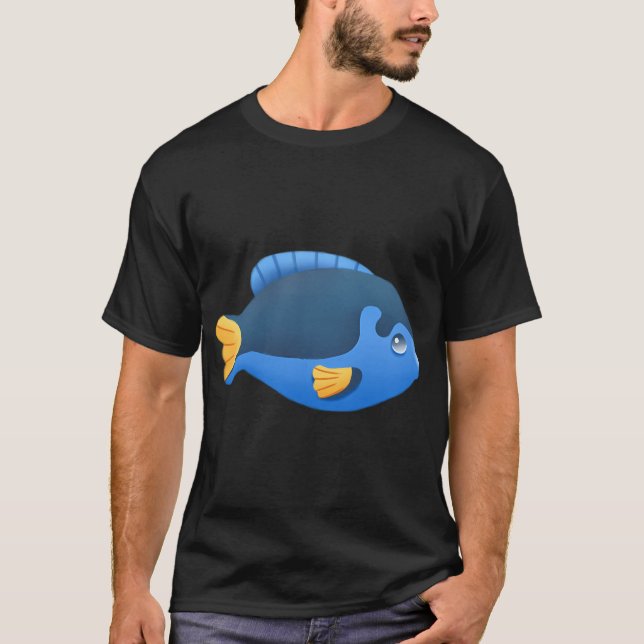 Camiseta Peixe Azul Adorável (Frente)