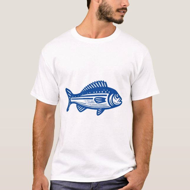 Camiseta Peixe - Azul Profundo (Frente)