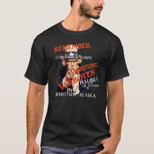 Camiseta Peixe-bacalhau e Chips é Verboten em Whittier AK