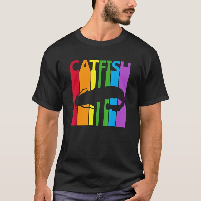 Camiseta Peixe bagre arco-íris fofo (Frente)