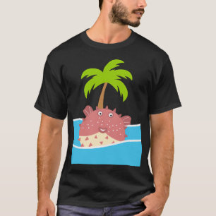 Camiseta Peixe Baiacu e Coqueiro