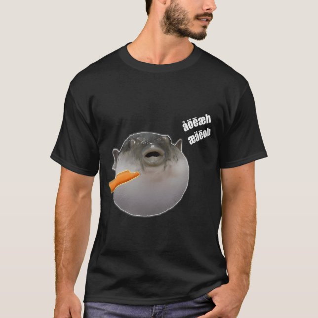 Camiseta Peixe-balão comendo cenoura (Frente)