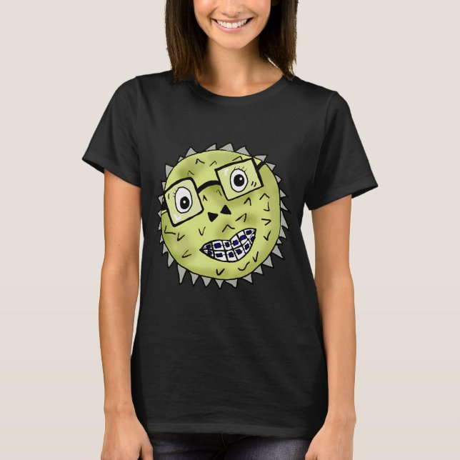 Camiseta Peixe-balão fofo com óculos (Frente)