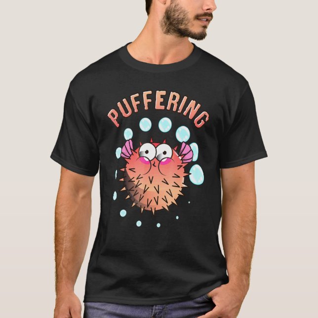 Camiseta Peixe Balão Fofo Sofrendo (Frente)