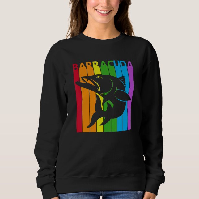 Camiseta Peixe Barracuda Arco-íris Fofo (Frente)