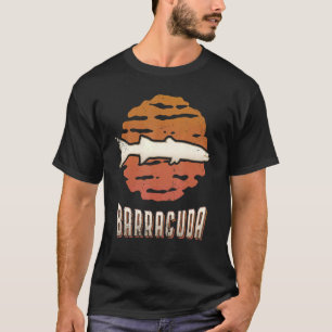 Camiseta Peixe Barracuda Vintage Clássico Animal Pôr do Sol