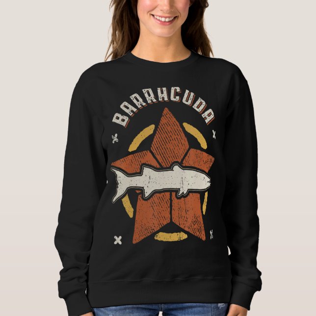 Camiseta Peixe Barracuda Vintage Clássico Animal Retro (Frente)