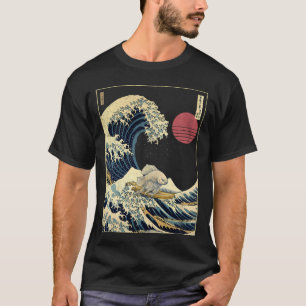 Camiseta Peixe Beta Kanagawa Onda de Surf Japonês