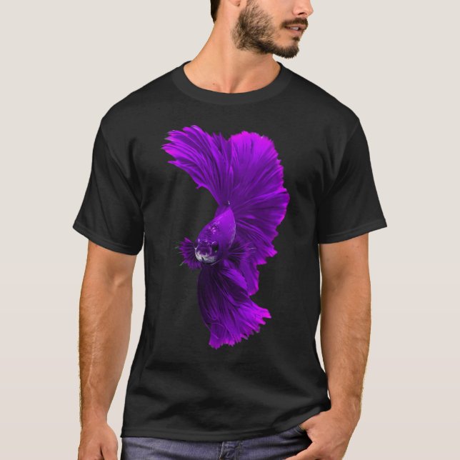 Camiseta Peixe Beta violeta azul (Frente)