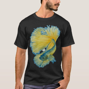 Camiseta Peixe Betta amarelo e azul